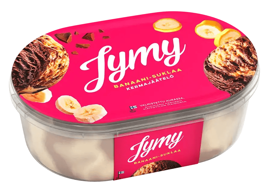 Banaani-suklaa pakkaus