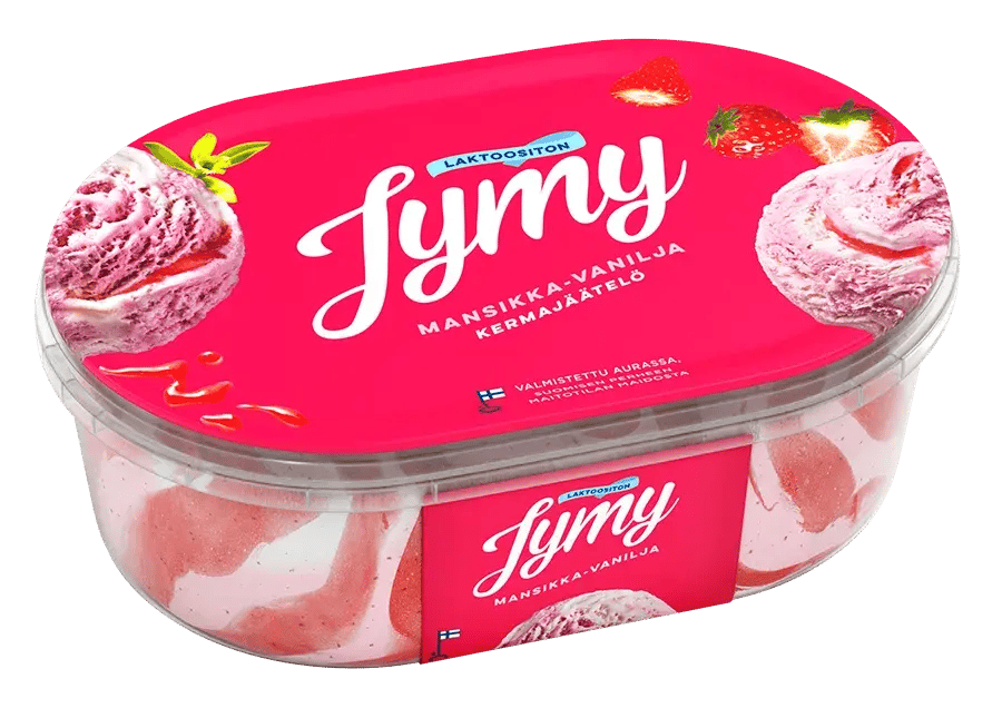 Mansikka-vaniljakermajäätelö